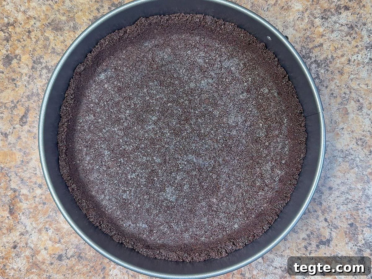 Classic Grasshopper Pie Recipe: Mint Chocolate Cream Pie 5 Crushed chocolate cookies pressed into the bottom of a springform pan.
