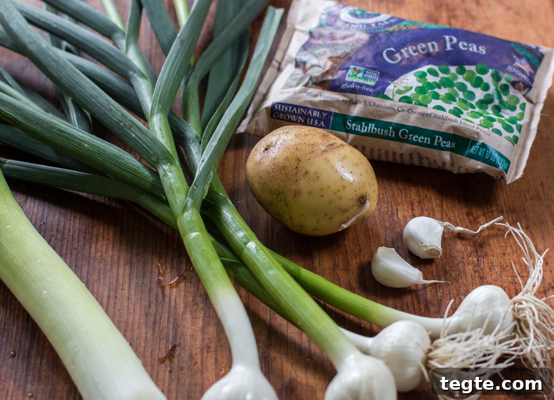 Spring Minted Pea Soup with Scallion Kimchi 3 Soup ingredients