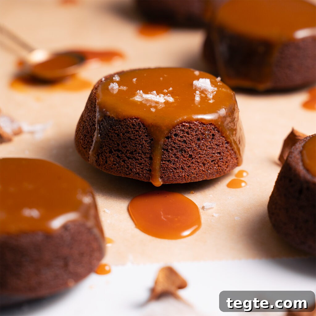 Candy Cap Mushroom Caramel Sauce Recipe 5 Miniature chocolate cakes drizzled with candy cap caramel sauce