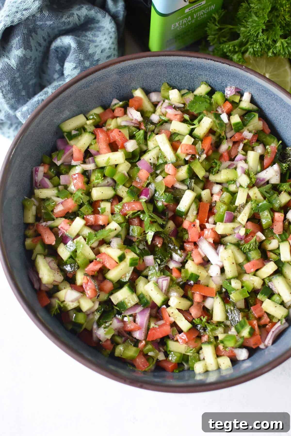 Authentic Shirazi Salad Recipe: Crisp Persian Cucumber Tomato Salad 3 Shirazi Salad Recipe with dressing
