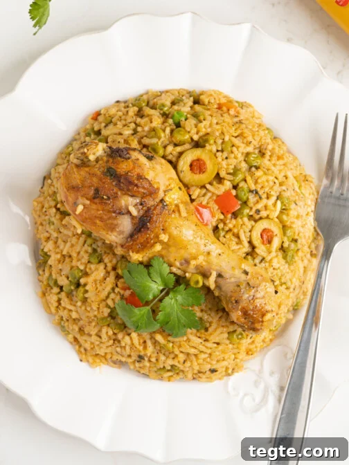 a plate of arroz con pollo